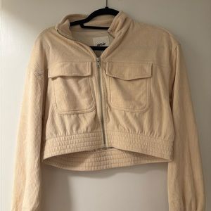 Aerie cropped corduroy zip up jacket